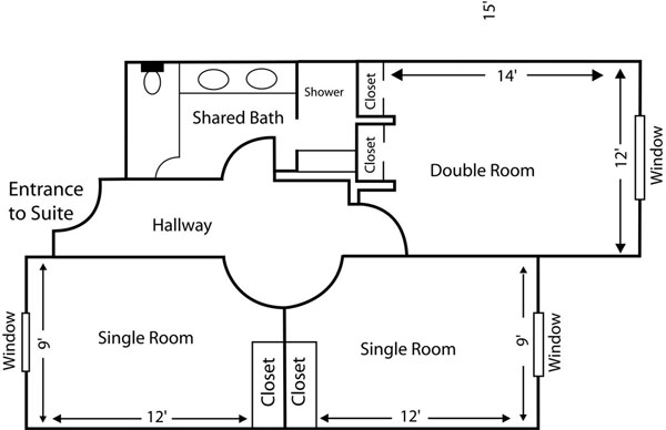 UNC Asheville Governors Hall floor plan