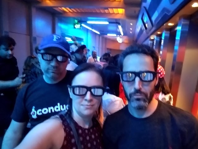 Chris Manning, Kelly Dassing, and Sam Seide at Star Tours