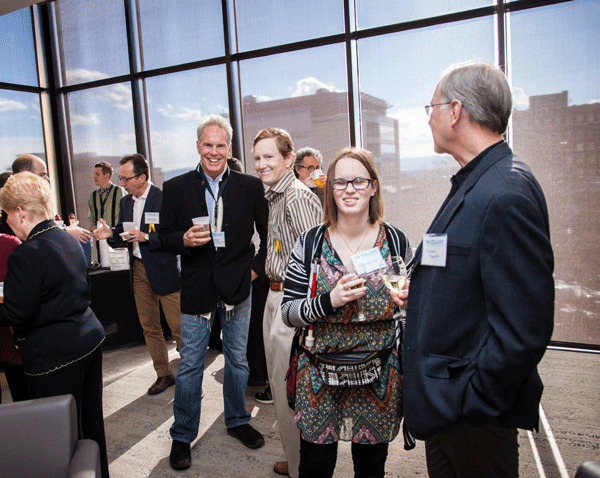 People networking at The Collider.