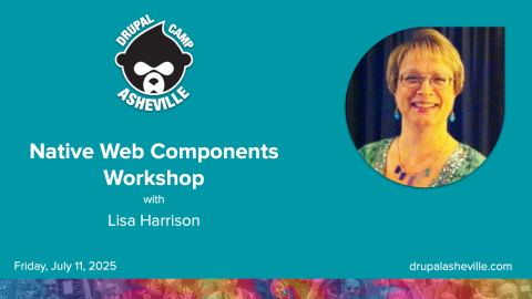 Native Web Components Workshop training media slide with Lisa Harrison's head shot