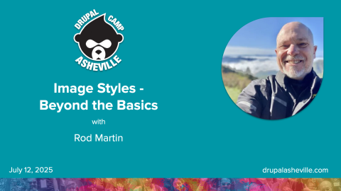 Image Styles Beyond the Basics session slide with Rod Martin's headshot