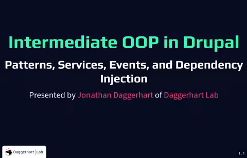 Intermedia OOP in Drupal opening slide