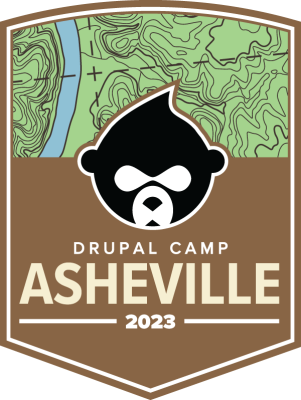 Drupal Camp Asheville 2023 patch logo.