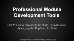 Professional Module Development Tools title slide.