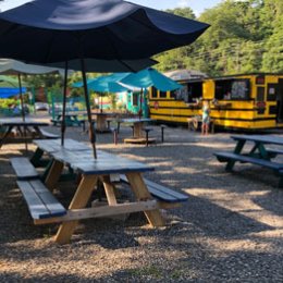 Photo Of White Duck Taco Outside Area Picnic Tables