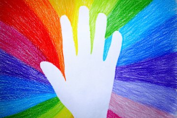 drawing that shows many colored lines